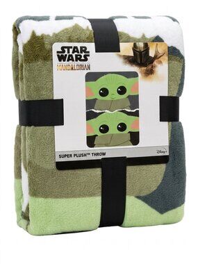 Star Wars Mandalorian Grogu Baby Yoda Super Plush Throw Blanket 46x60 Soft Fleec